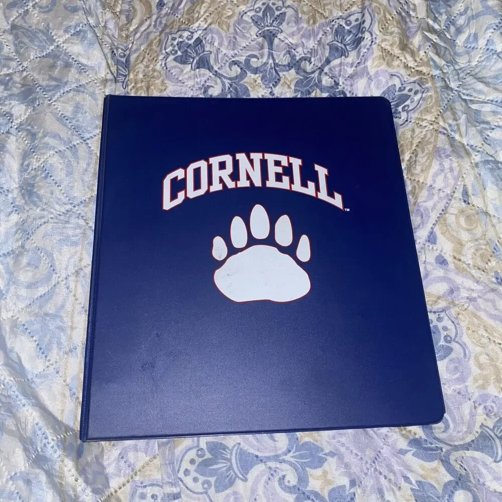 Vintage Cornell‎ University Three Ring Hard Binder 1in New York Education Paw
